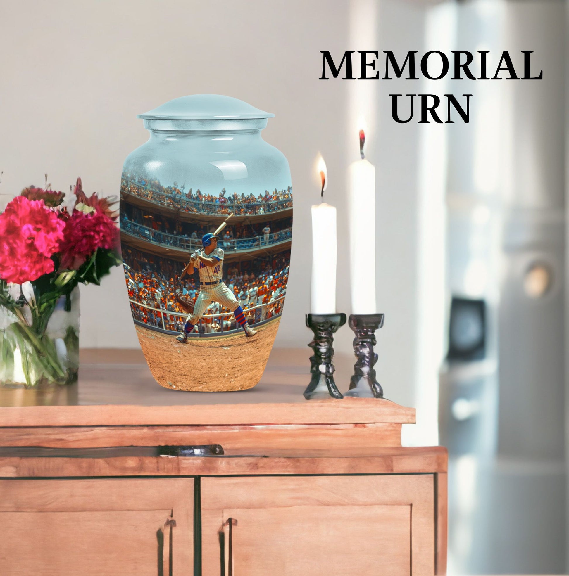 Baseball Cremation Urn for Adult Human Ashes