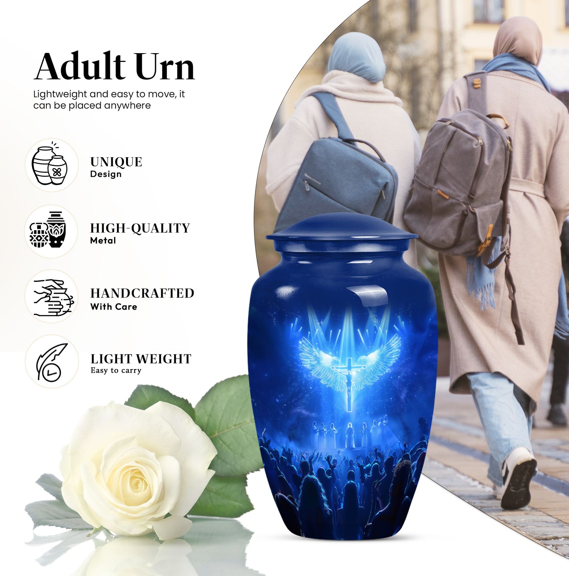 Cross Cremation Urn for Adult Ashes