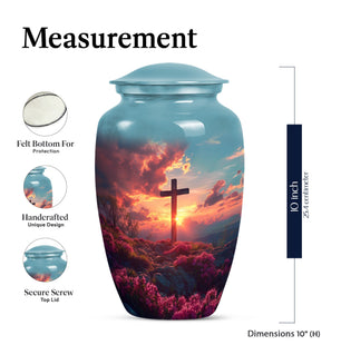 Unique Cross Cremation Urn for Adult Human Ashes