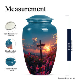 Cross Memorial Cremation Urn for Human Ashes