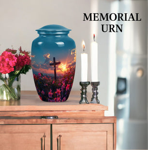 Cross Memorial Cremation Urn for Human Ashes