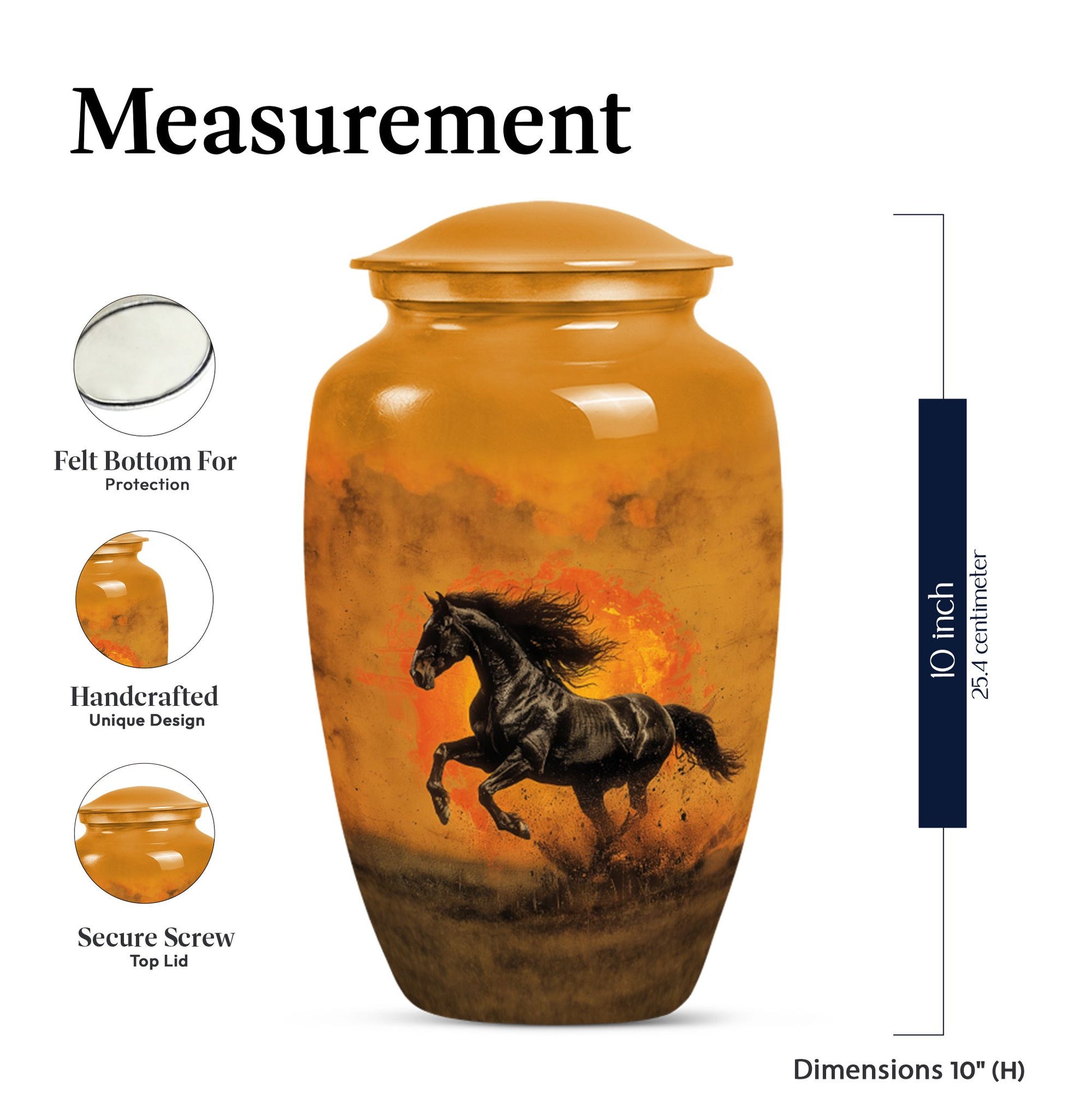 Painted Horse Cremation Urn for Human Ashes