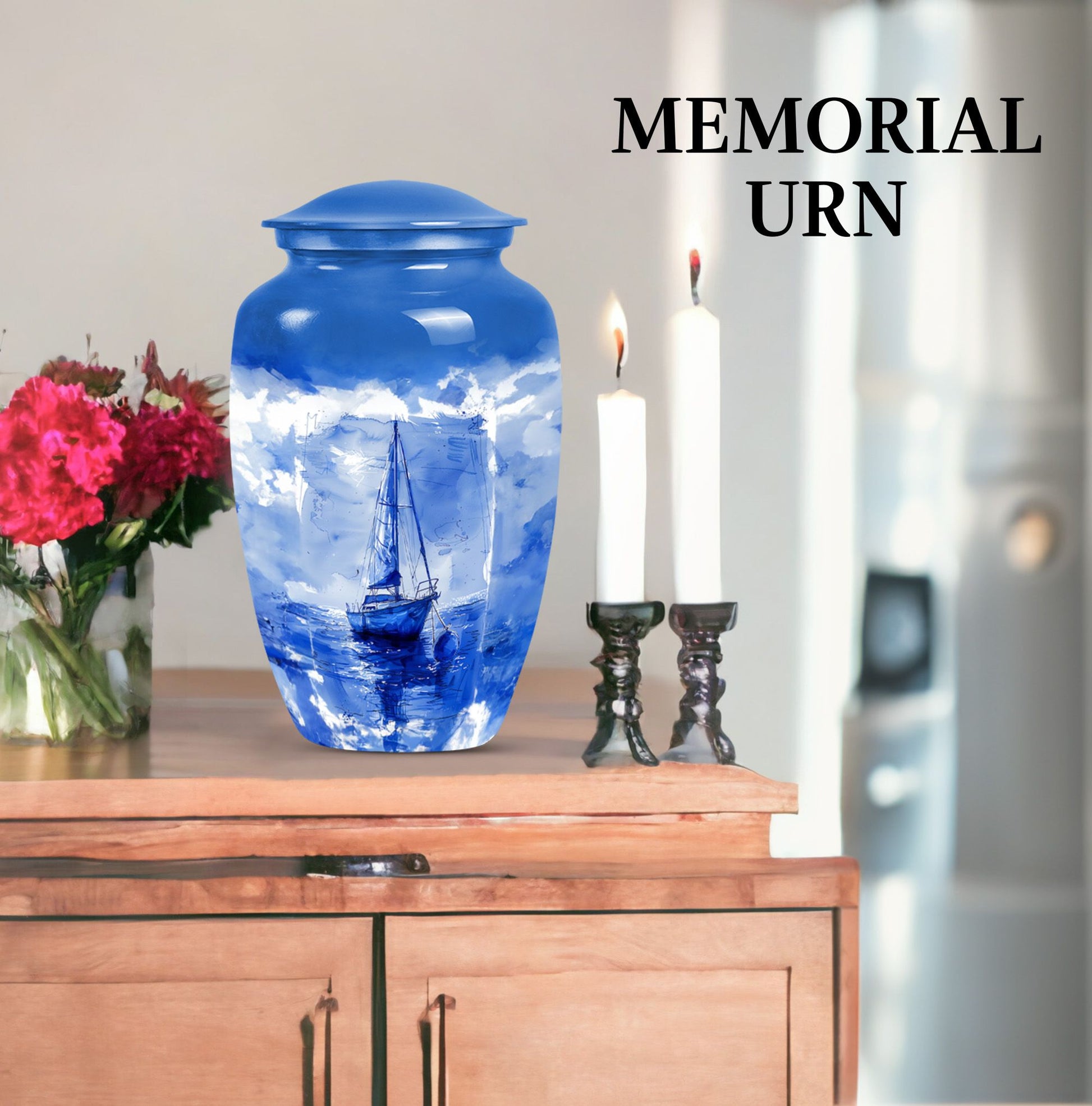 Beautiful Fishing Memorial Urn for Human Ashes