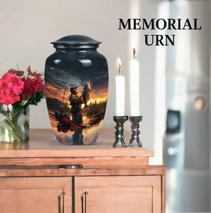 Unique Fishing Cremation Urn for Adult Human Ashes