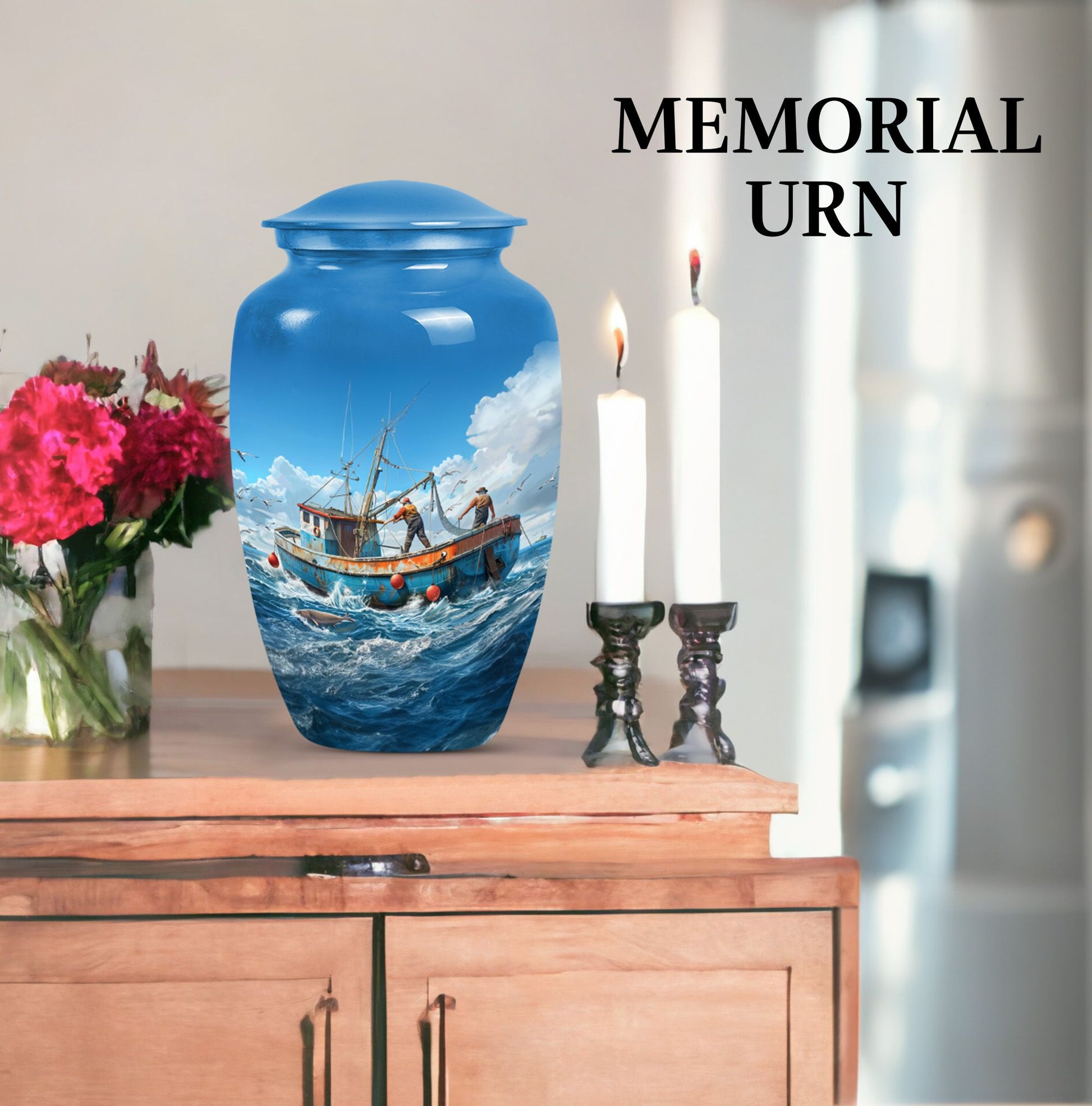 Fishing Cremation Urn for Human Ashes