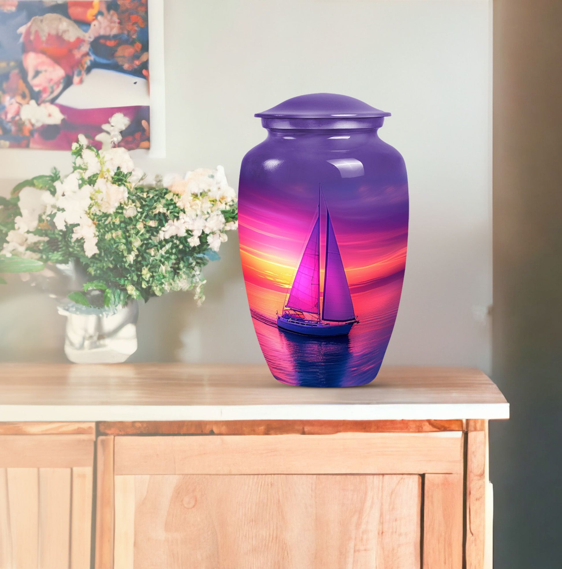 Boat Memorial Cremation Urn For Cremated Adult Ashes