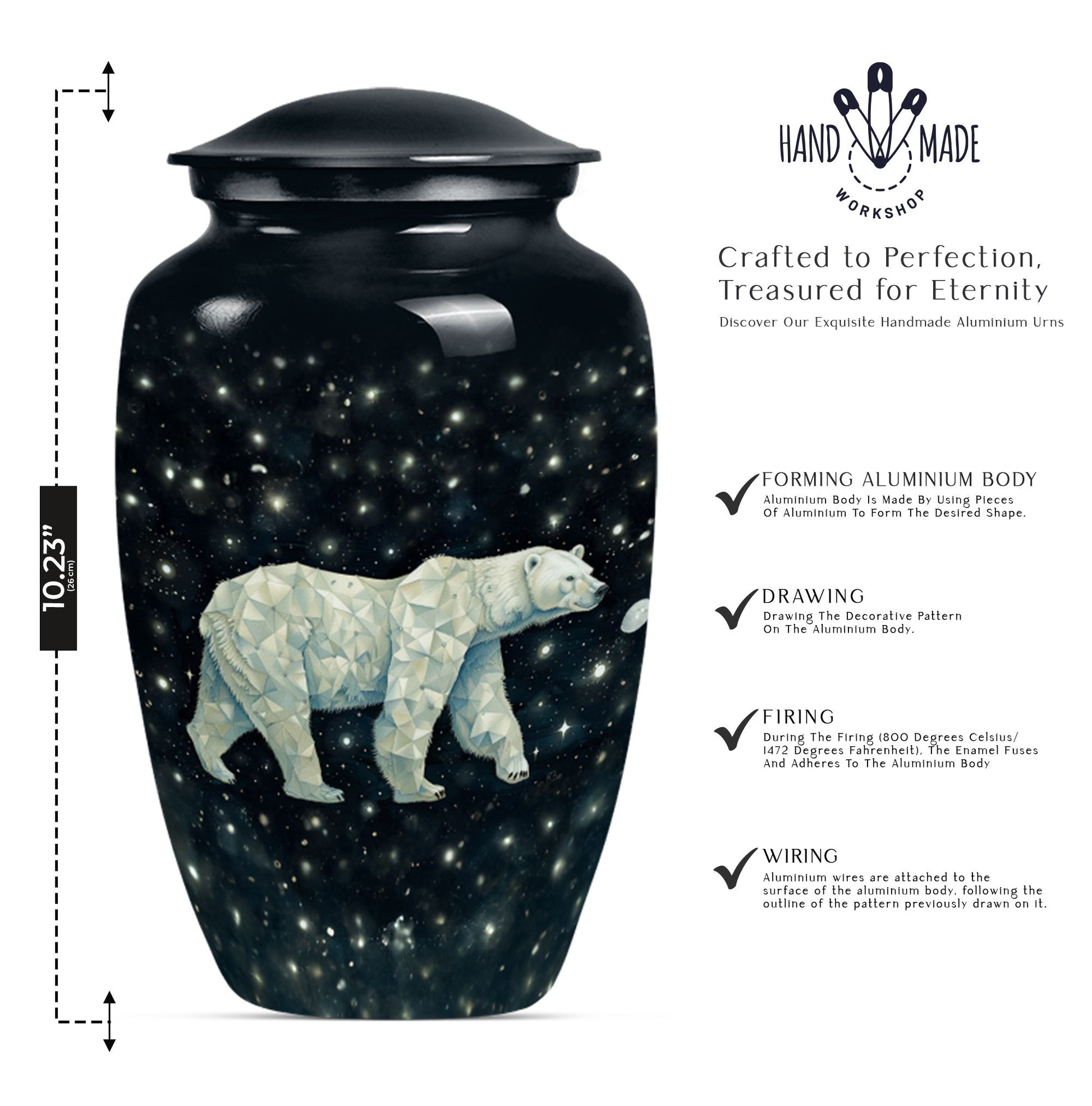 Bear Handcrafted Urn for Adult Human Ashes