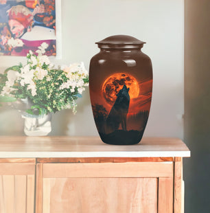 Wolf Funeral Cremation Urn For Adult human Ashes