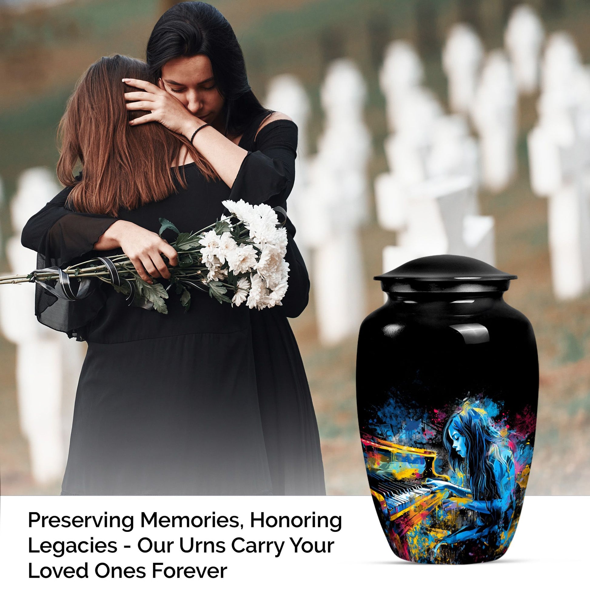 Guitar Music Cremation Urn for Human Ashes