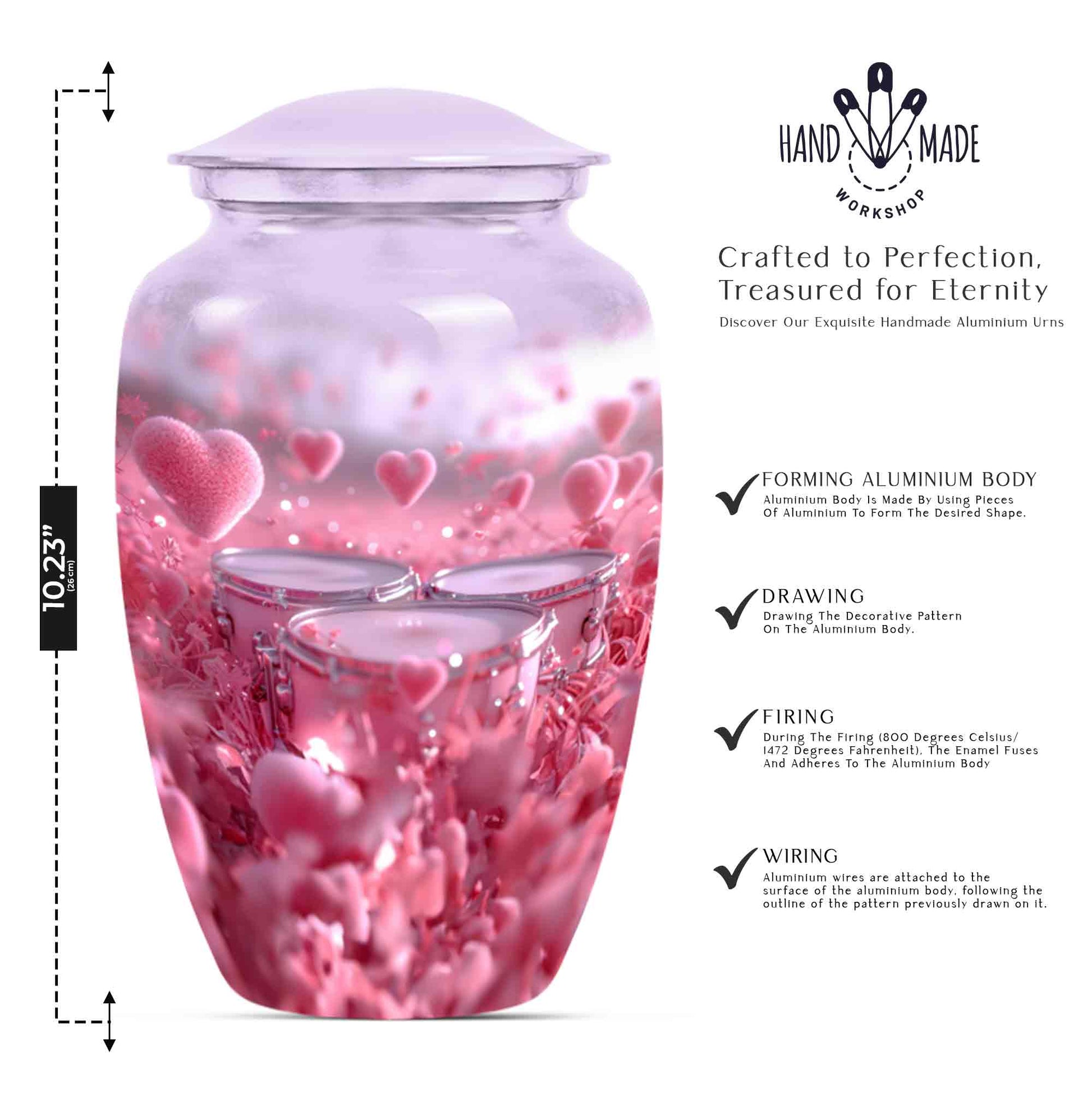 Music Heart Cremation Urn for Human Ashes