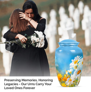 Handmade Flower Cremation Urn for Human Remains