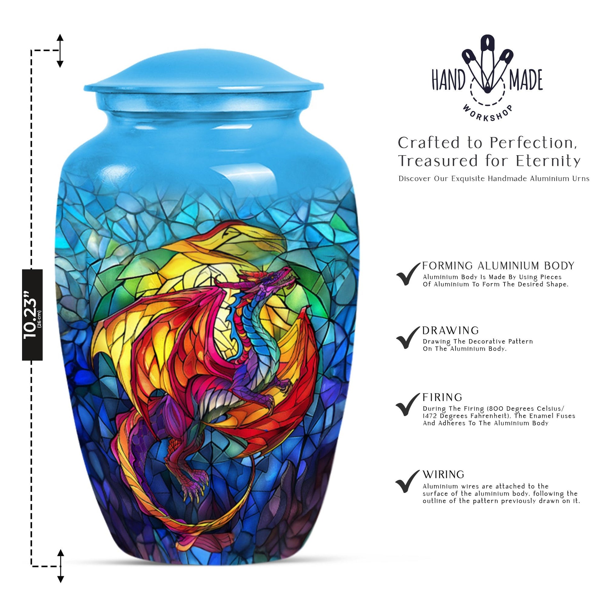 Dragon Aluminum Cremation Urn For Human Ashes