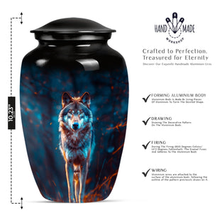 Wolf Memorial Cremation Urn For Human Ashes