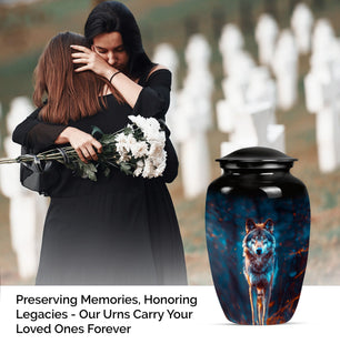 Wolf Memorial Cremation Urn For Human Ashes