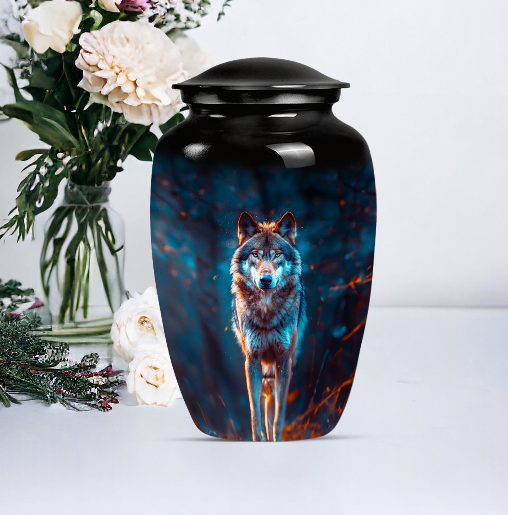 Wolf Memorial Cremation Urn For Human Ashes