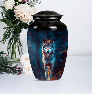 Wolf Memorial Cremation Urn For Human Ashes