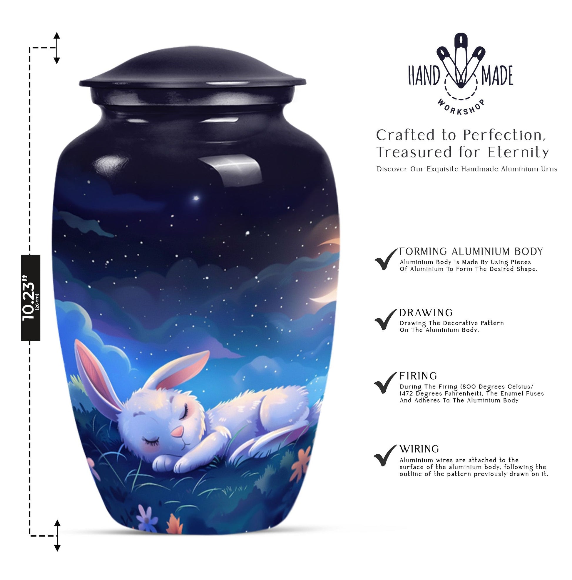 Rabbit Cremation Urn for Cremated Human Ashes