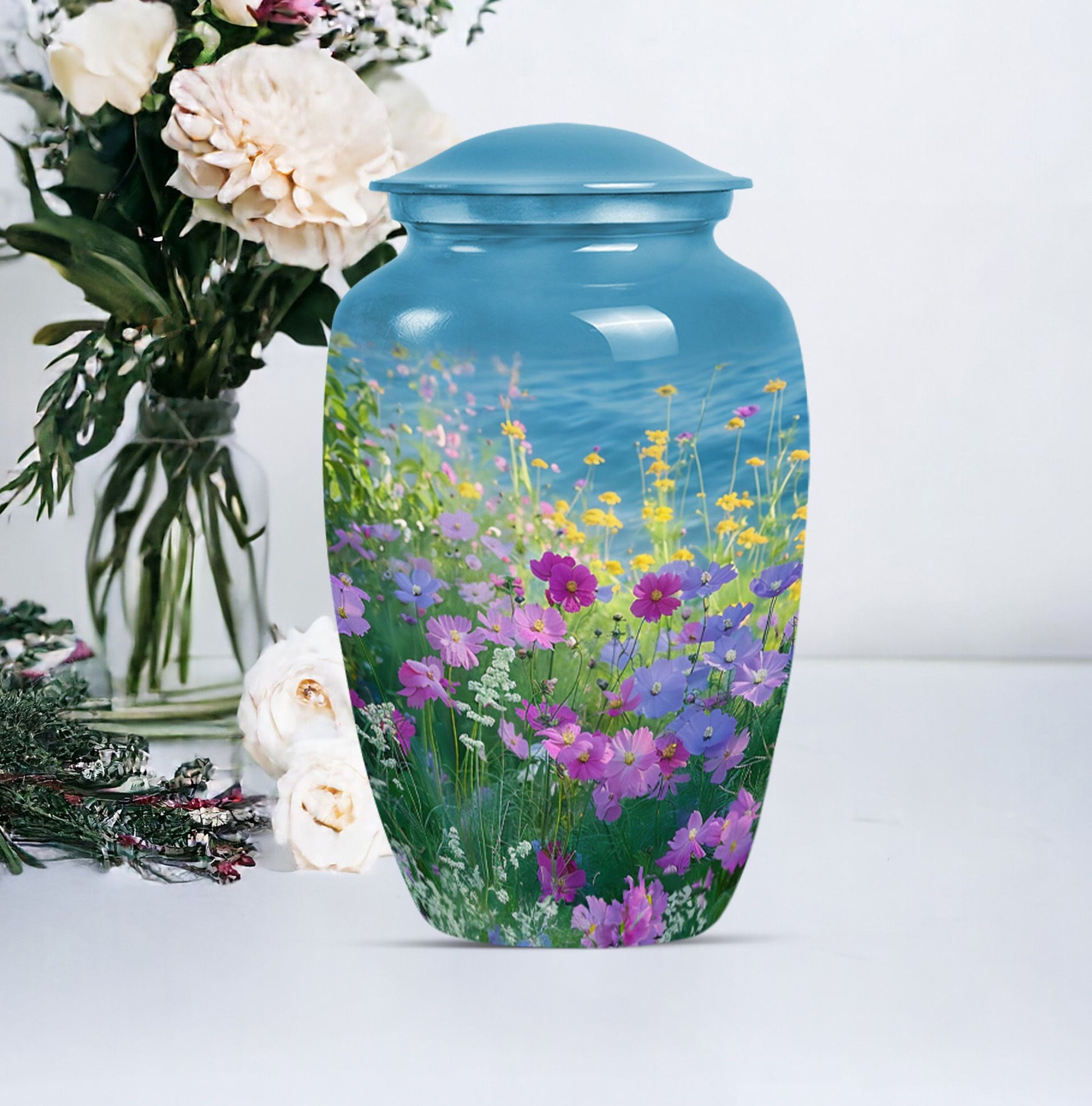 Hanmade Flower Urn for Cremated Adult Human Ashes