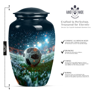 Handcrafted Football Cremation Urn for Adult Ashes