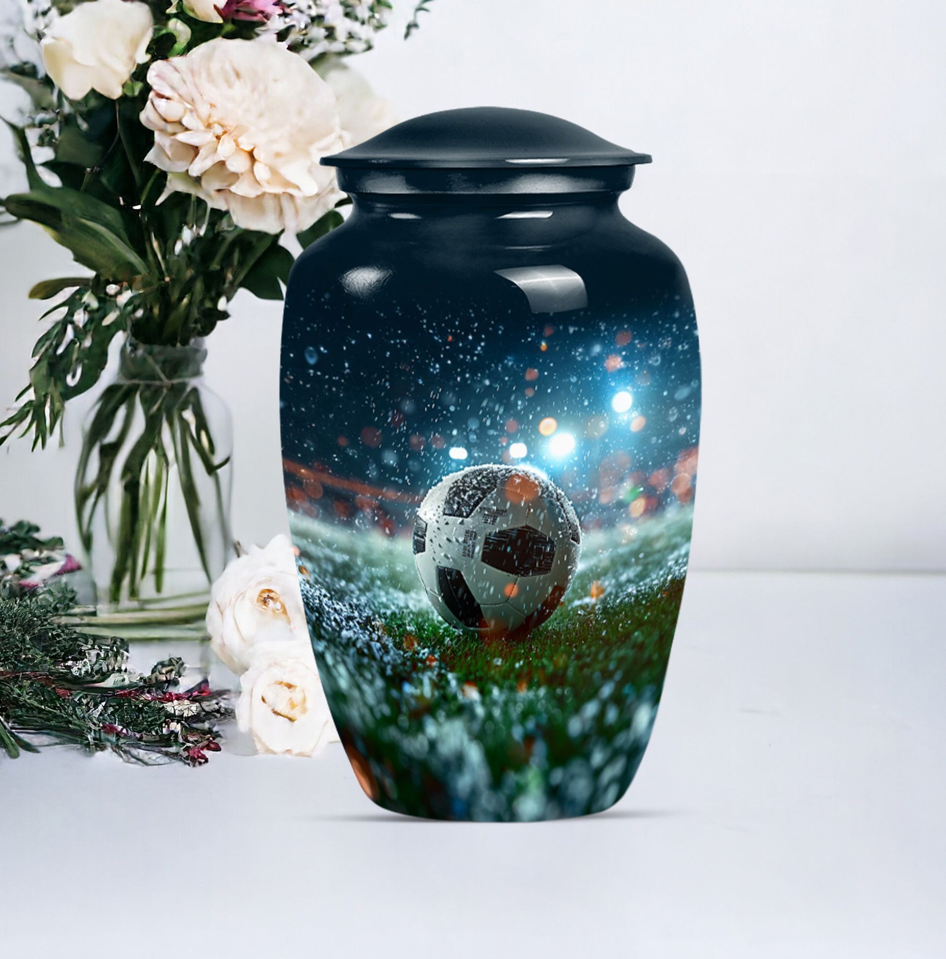 Handcrafted Football Cremation Urn for Adult Ashes