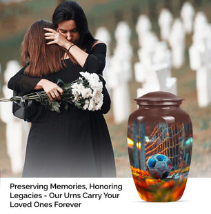 Elegant Football Memorial Urn for Human Ashes