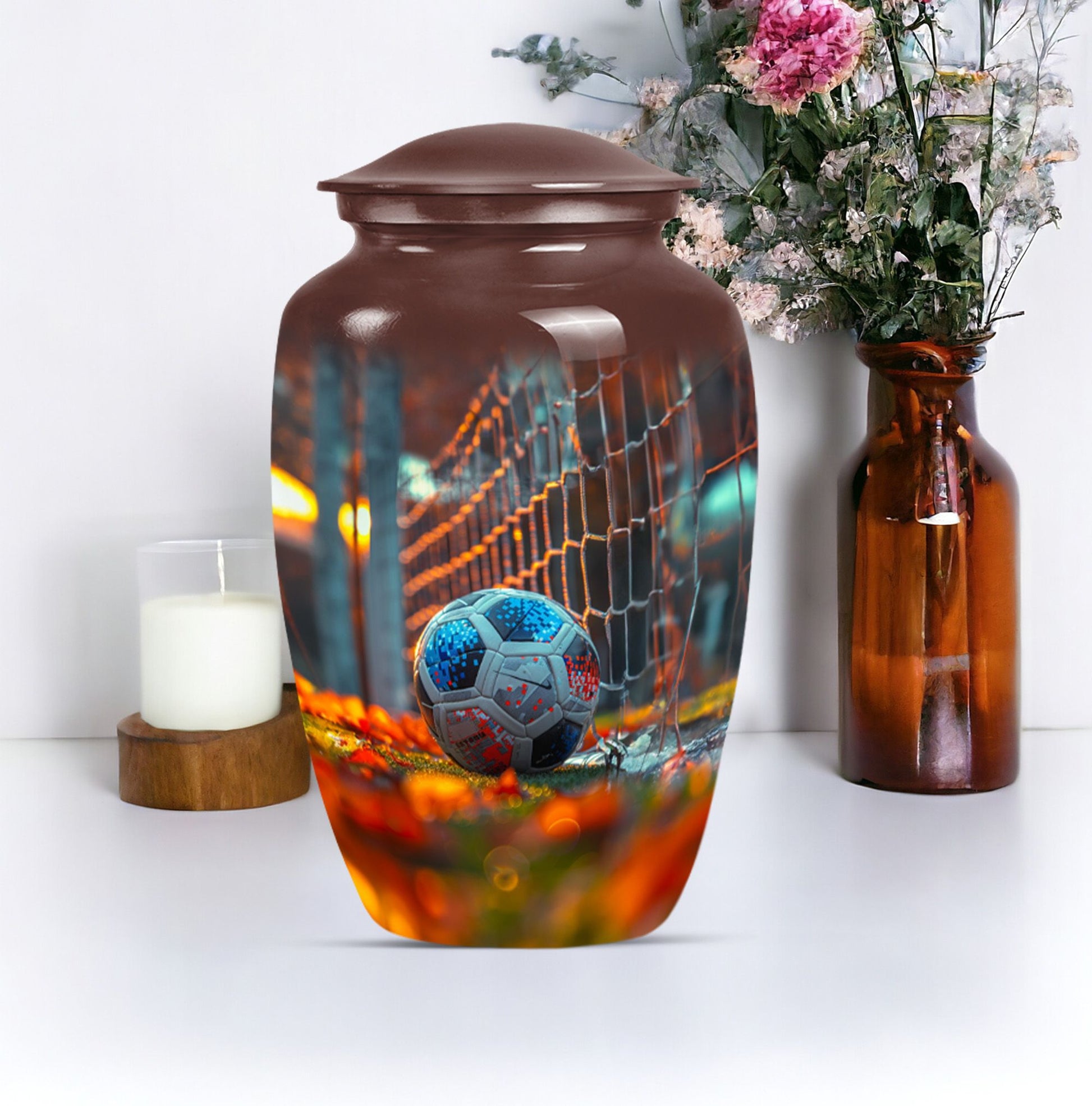 Elegant Football Memorial Urn for Human Ashes