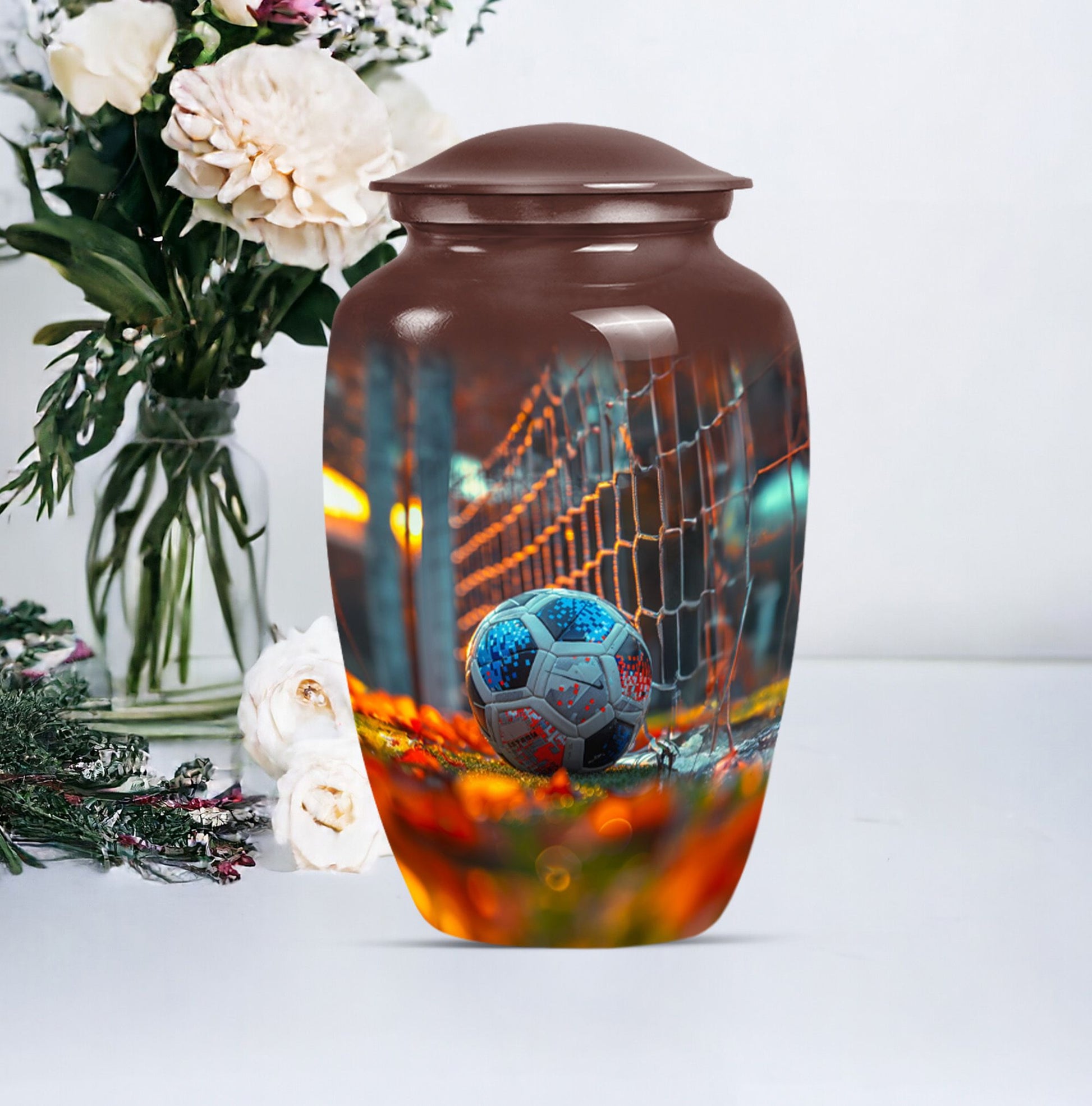 Elegant Football Memorial Urn for Human Ashes