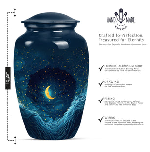 Unique Memorial Moon Cremation Urn for Ashes