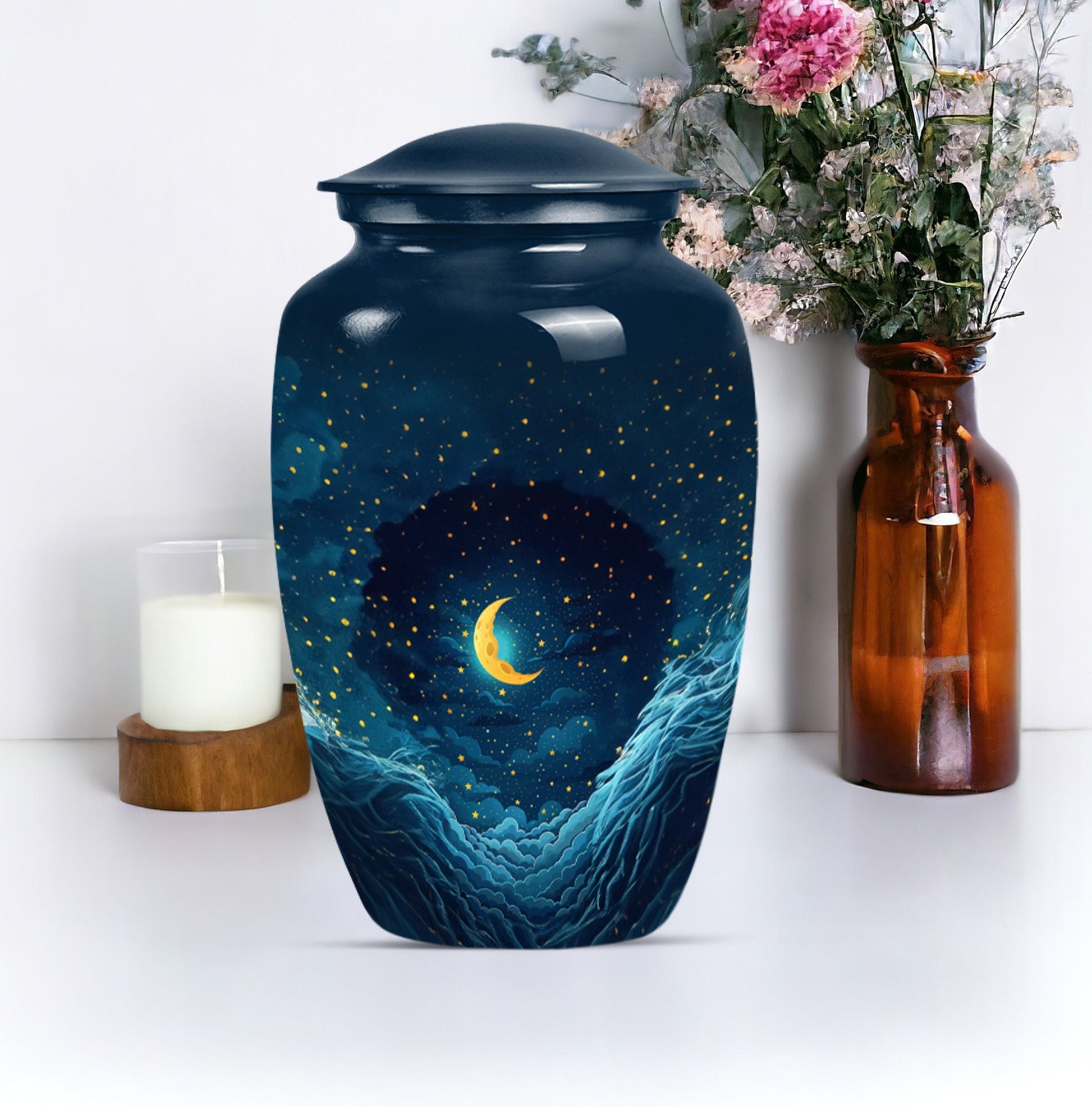 Unique Memorial Moon Cremation Urn for Ashes