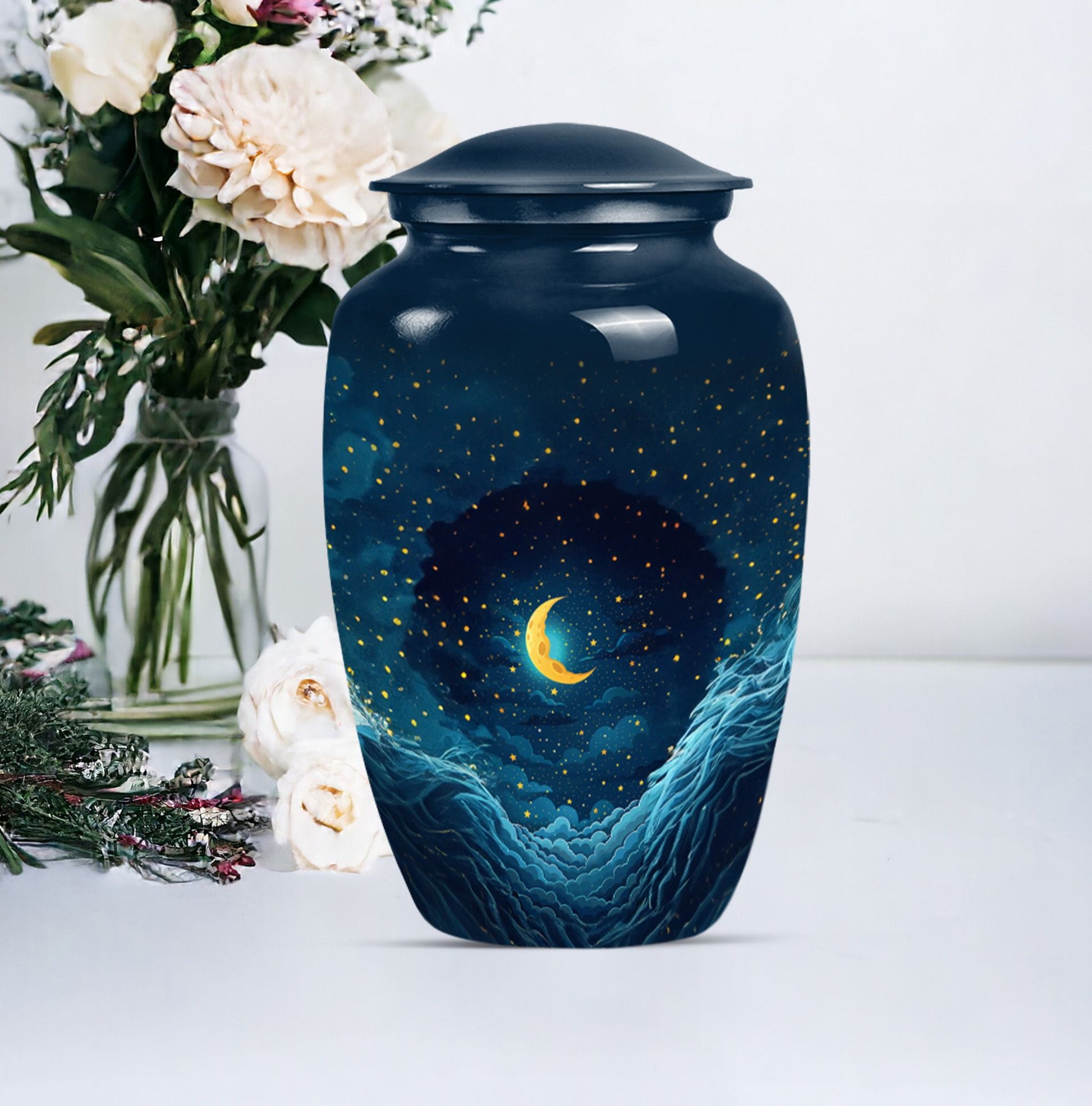 Unique Memorial Moon Cremation Urn for Ashes