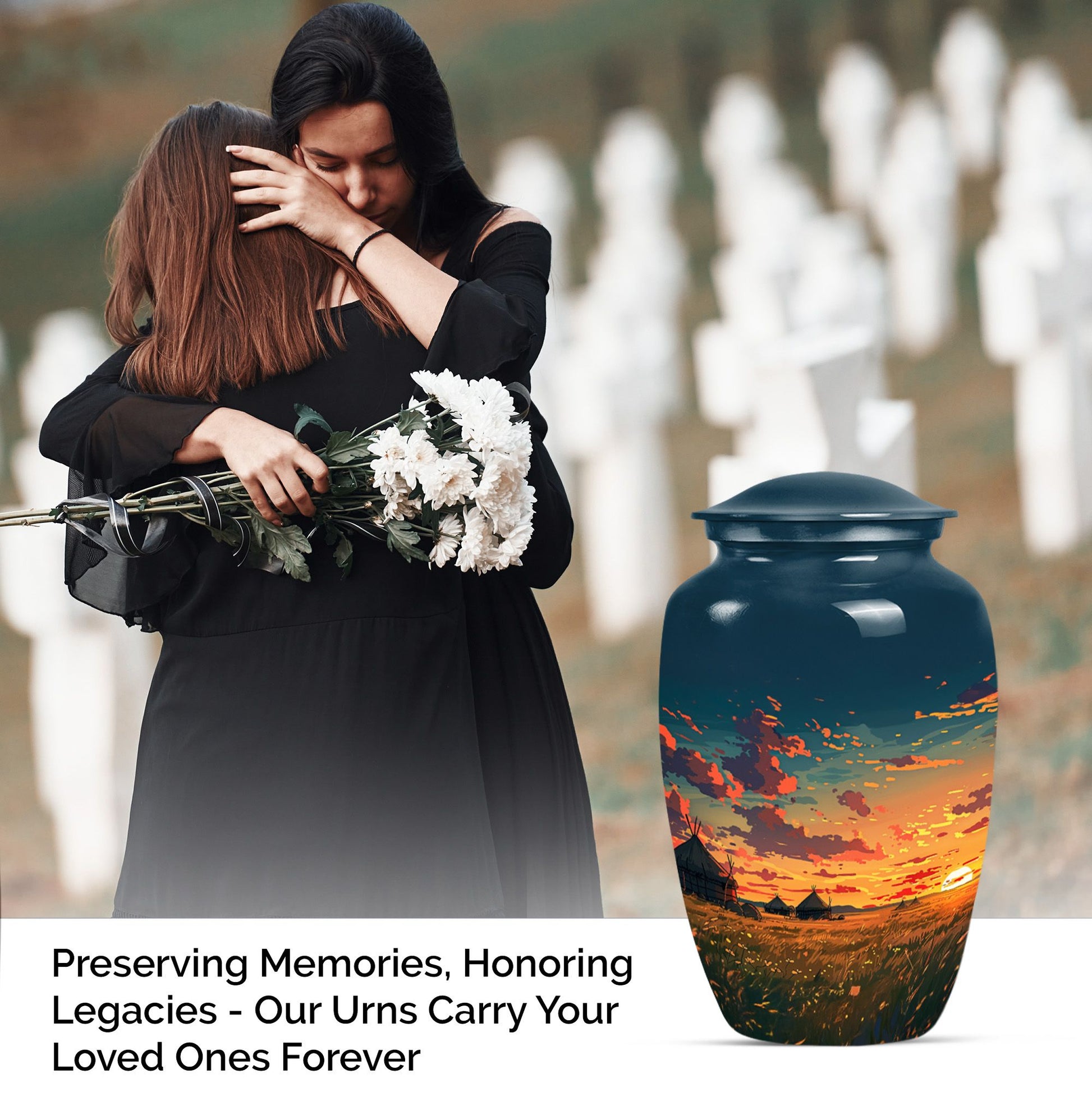 Sunset Large Urn for Human Cremated Remains