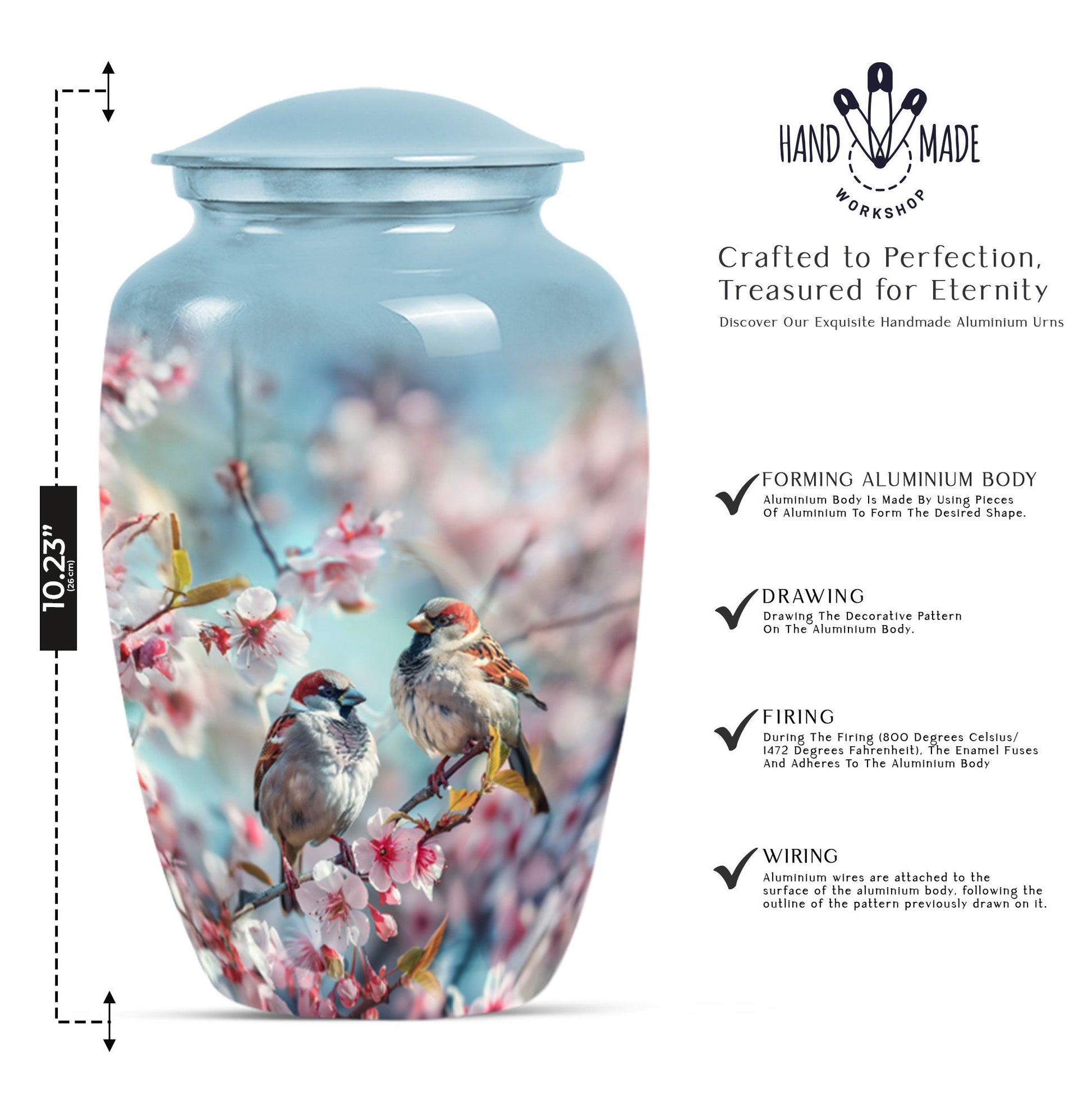 Sparrow Memorial Cremation Urn For Adult Human Ashes