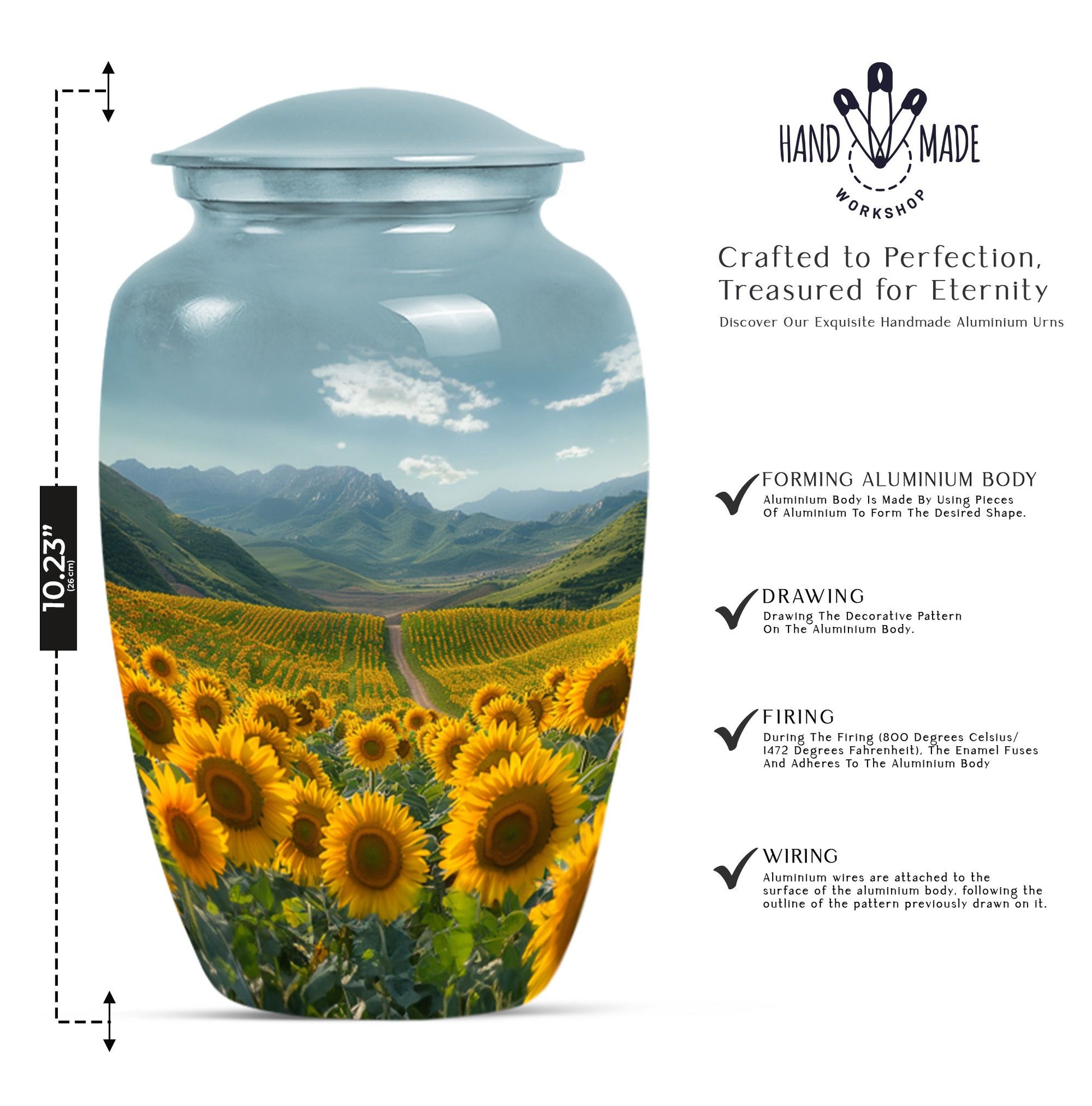 Flower Large Cremation Container For Adult Human Remains