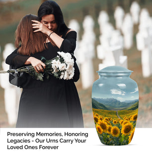 Flower Large Cremation Container For Adult Human Remains