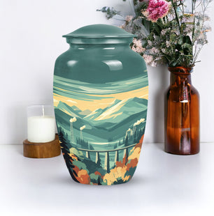 Mountain Large Cremation Urn For Adult Human Ashes