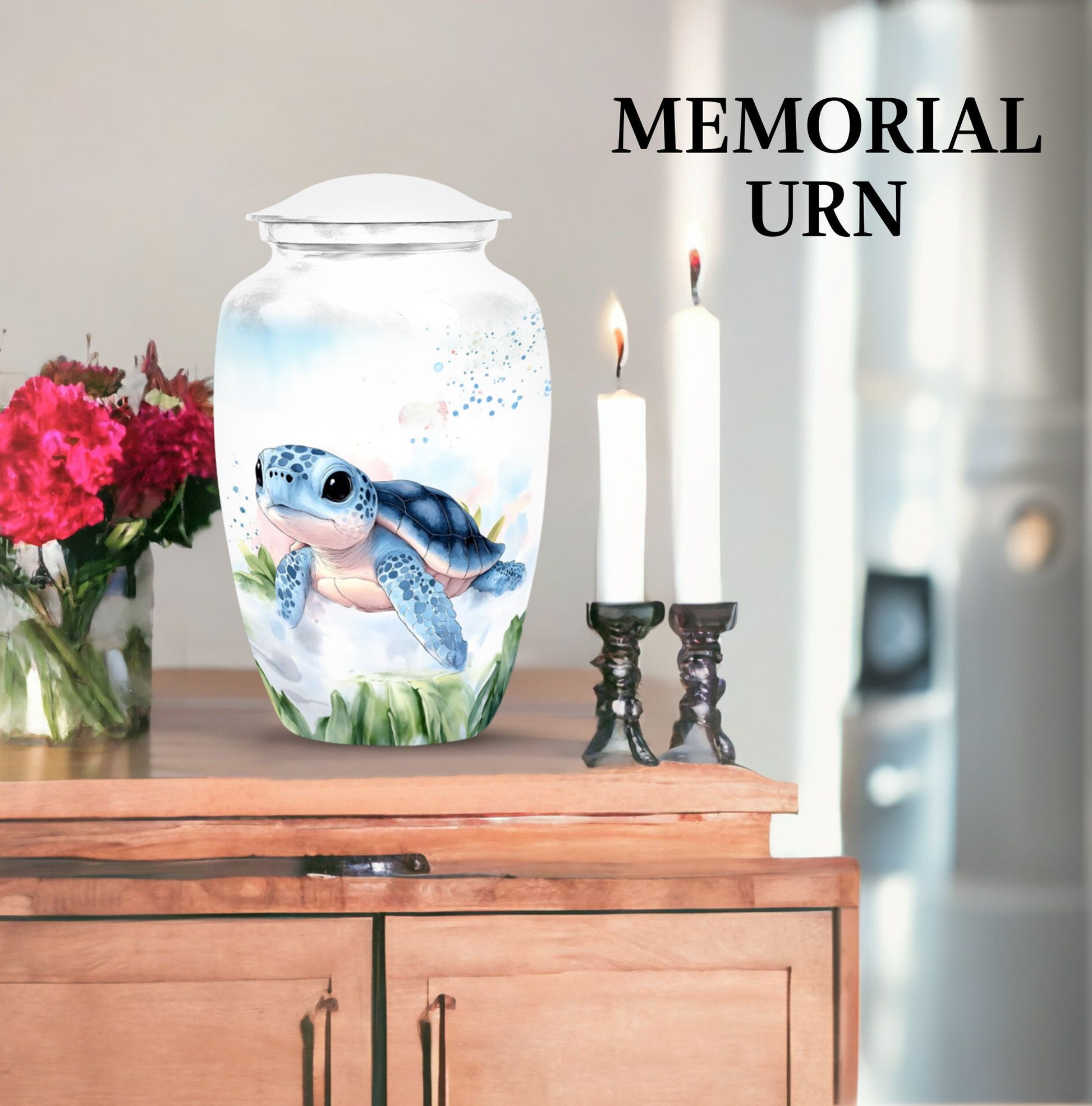 Sacred Shell Tortoise Cremation Urn for Human Ashes - Memorial Urn