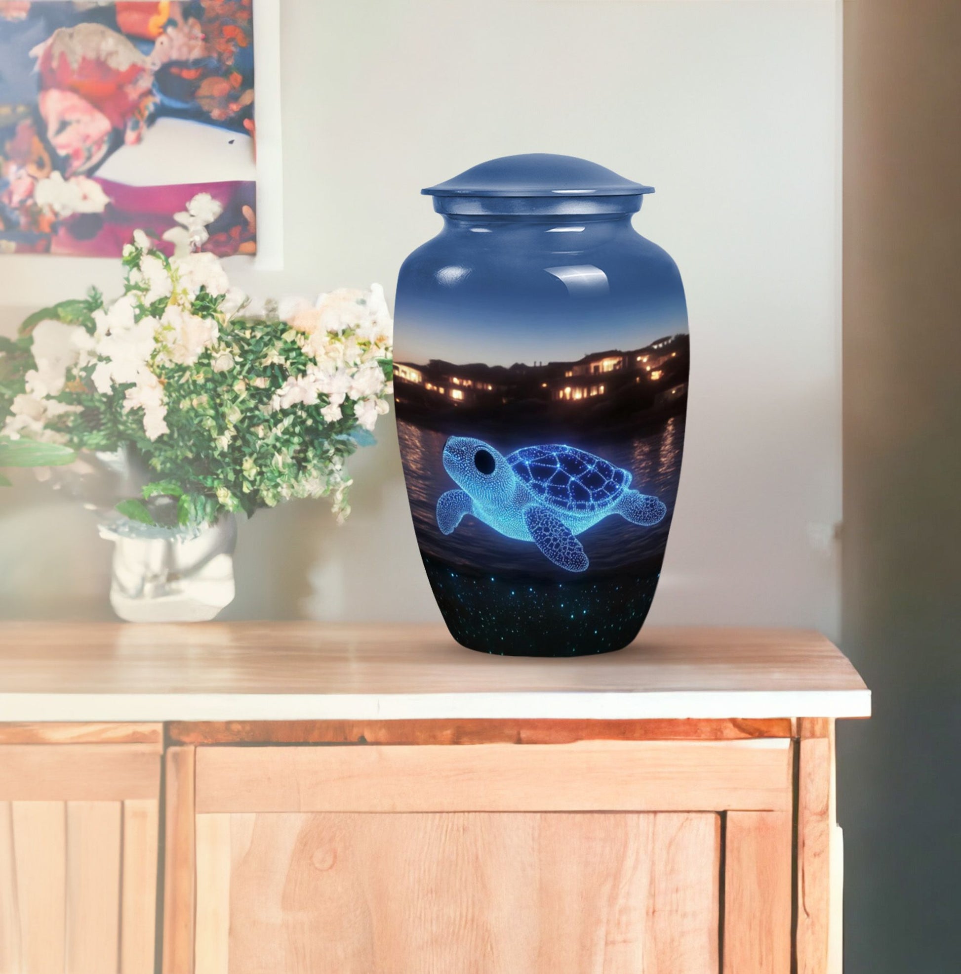 Tranquil Journey Tortoise Cremation Urn for Human Ashes - Unique Memorial Urn