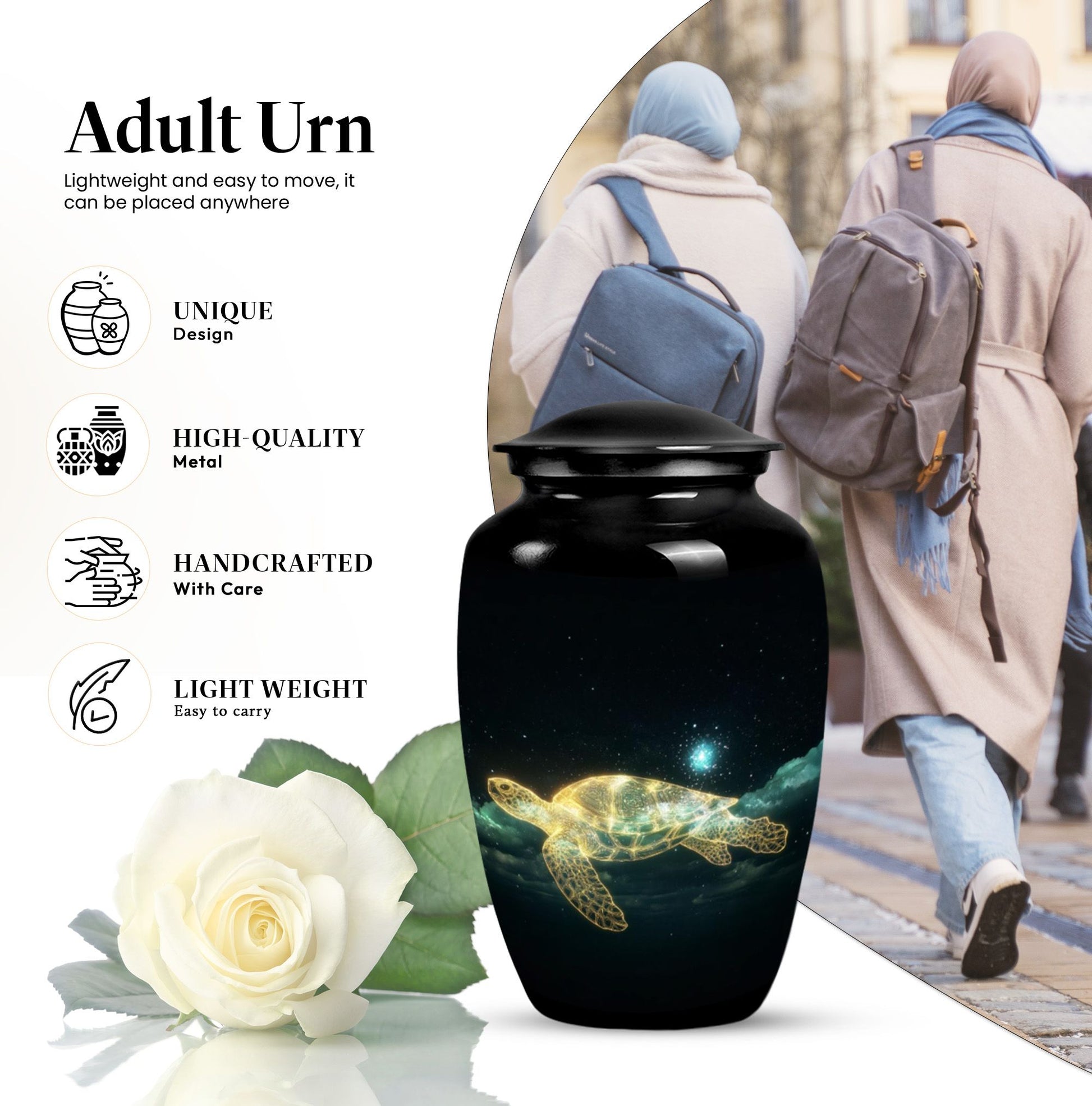 Heritage Tortoise Cremation Urn for Human Ashes -  Adult Ashes Urn