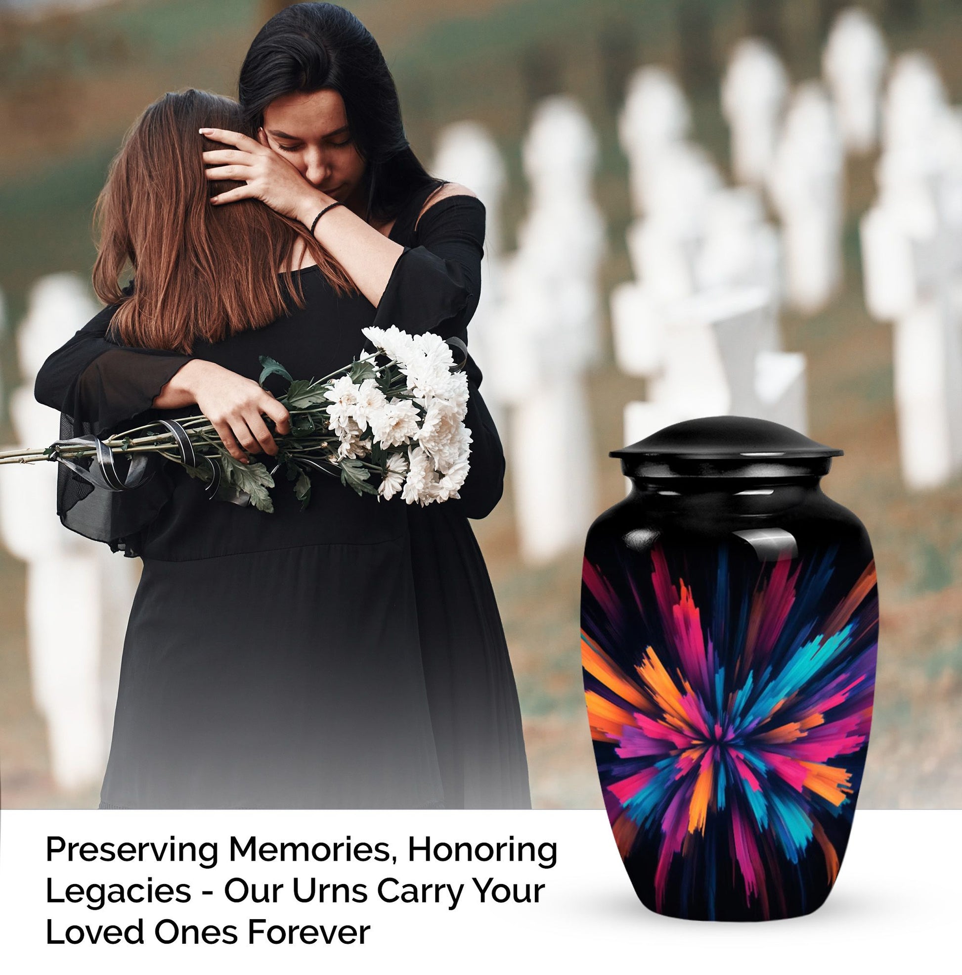 Abstract Large Cremation Urn for Human Ashes