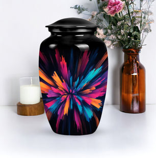 Abstract Large Cremation Urn for Human Ashes