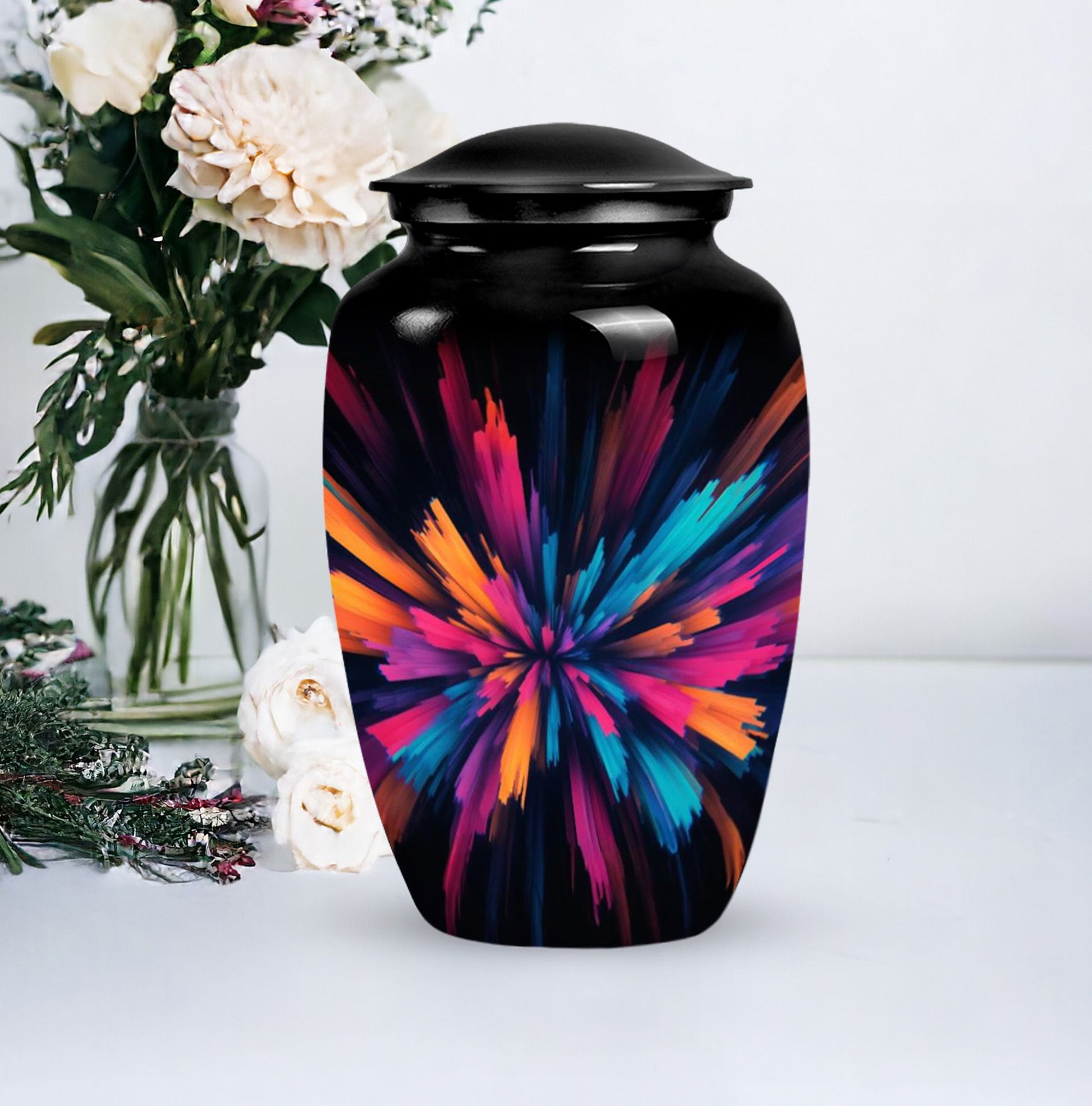 Abstract Large Cremation Urn for Human Ashes