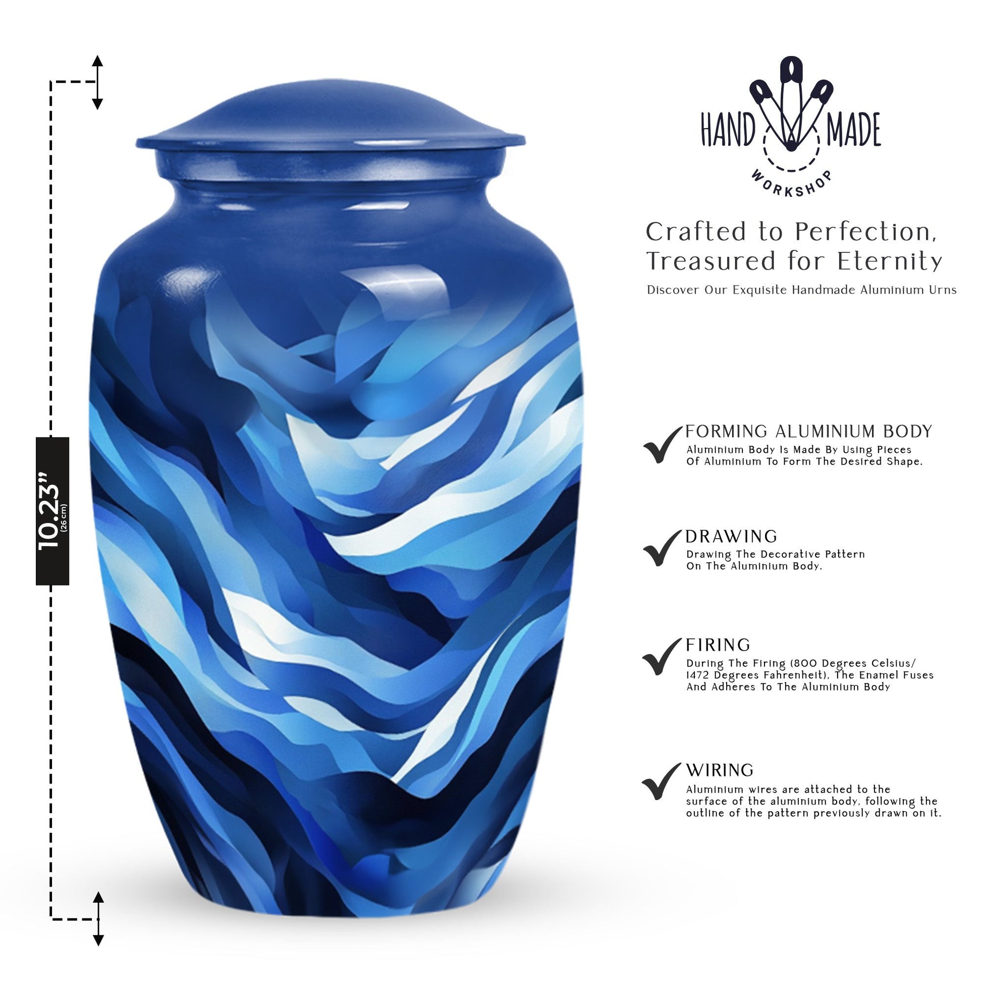 Abstract Decorative Cremation Urn for Ashes