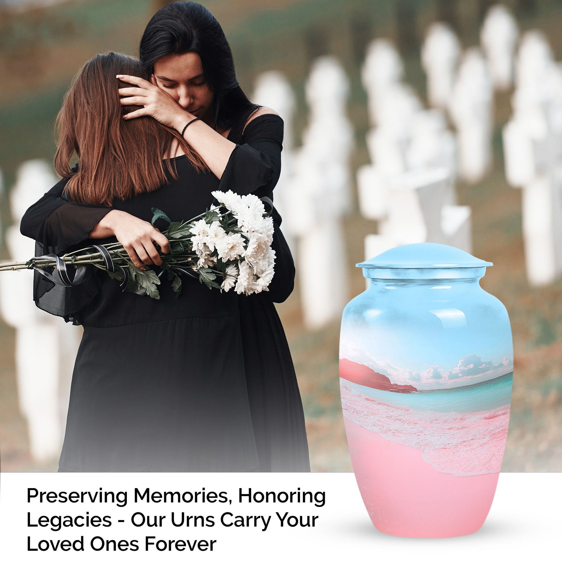 Pink Sunset Urn for Cremated Ashes