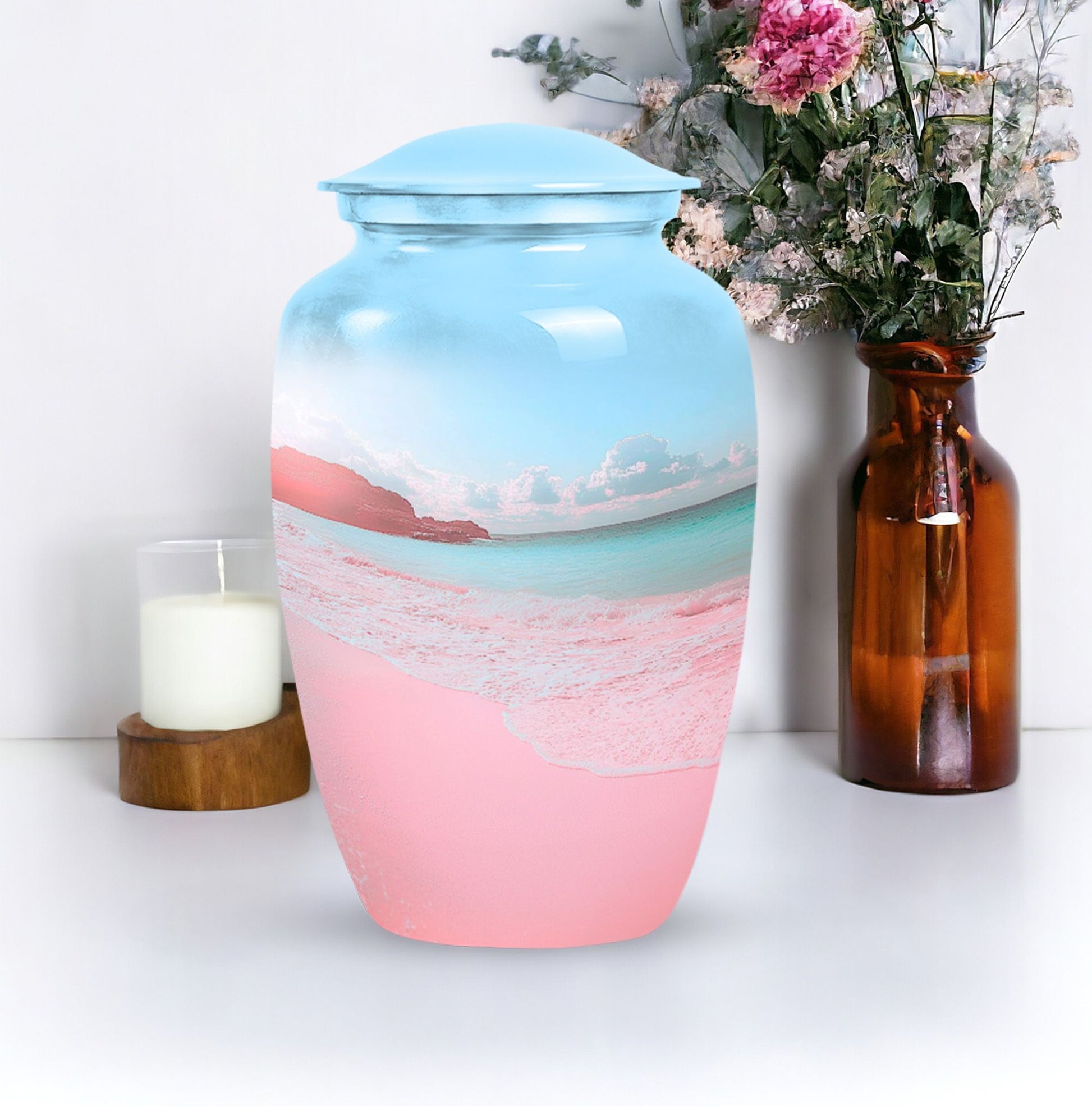 Pink Sunset Urn for Cremated Ashes