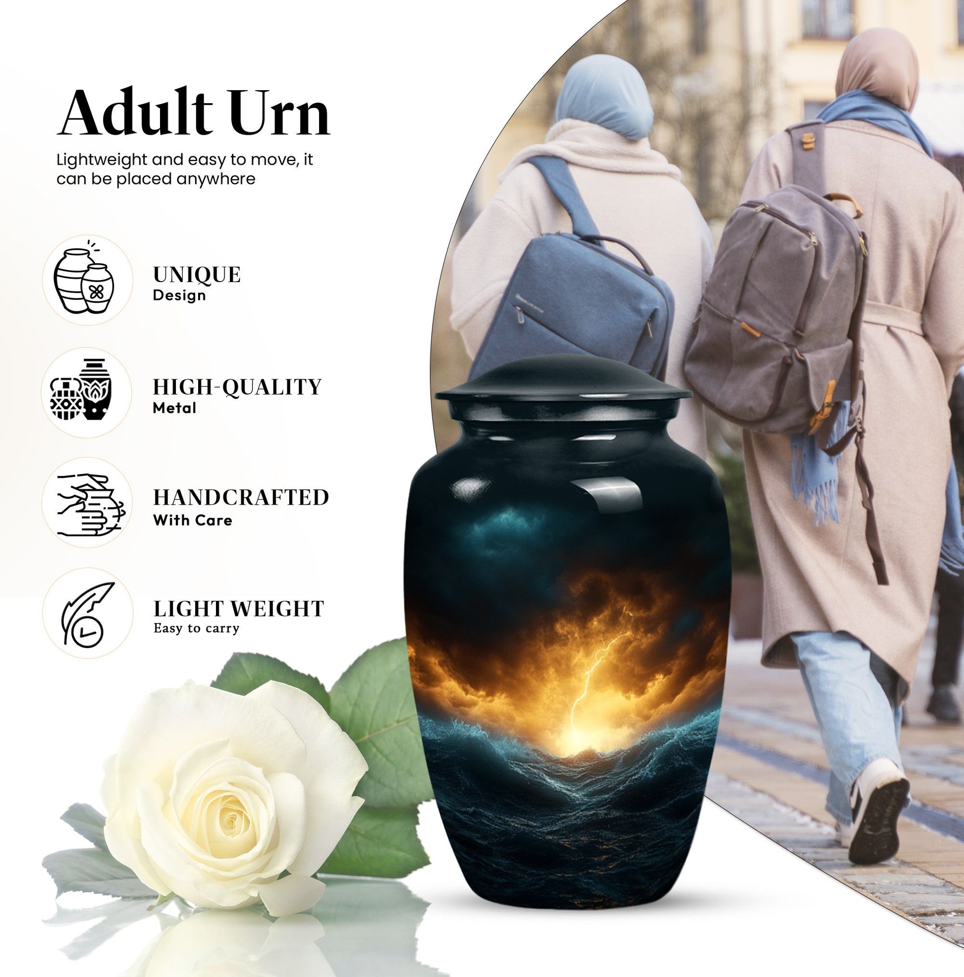 Beautiful Large Sky Urn for Cremated Remains