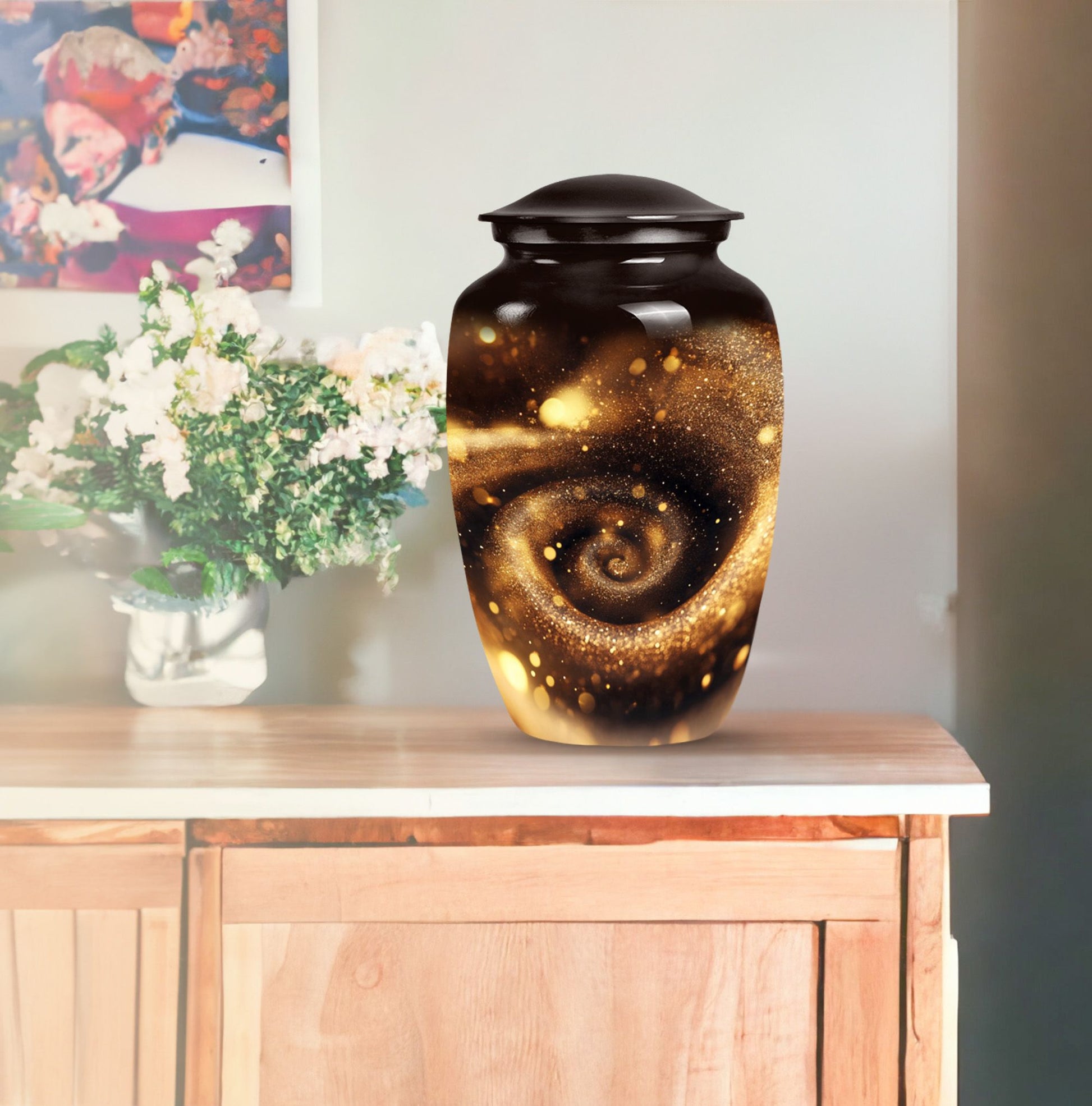 Abstract Handcrafted Urn for Adult Human Ashes