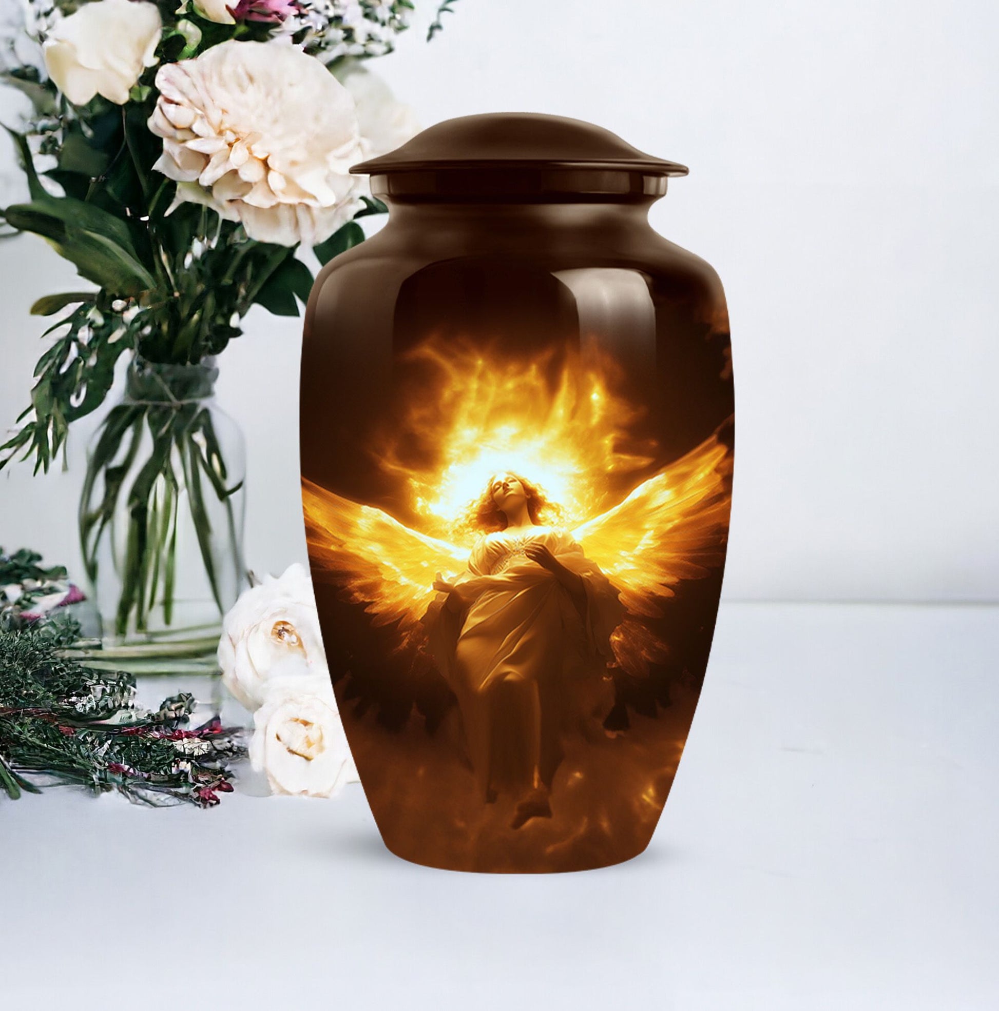 Handmade Angel Cremation Urn for Adult Remains