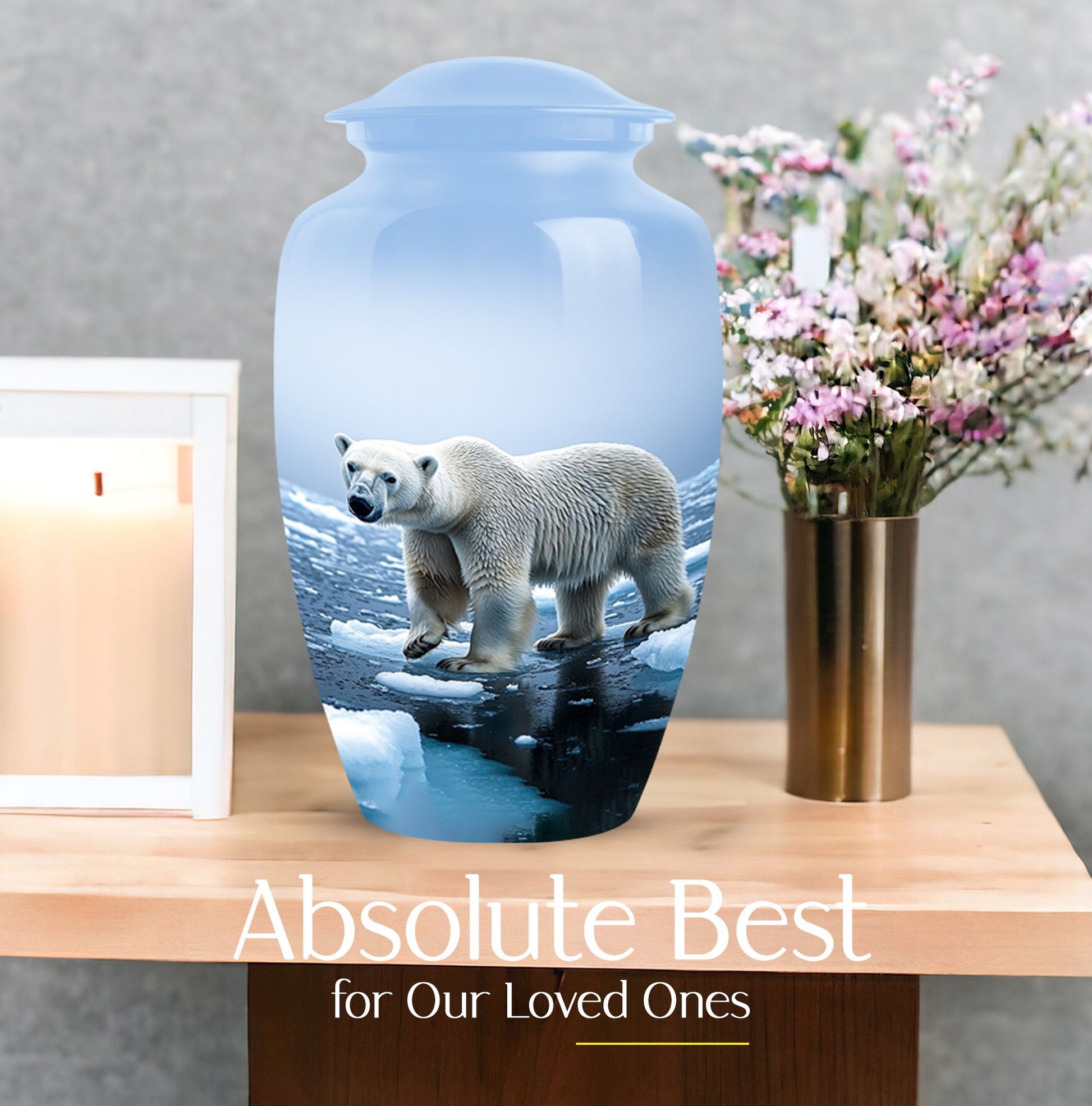 Bear Memorial Large Cremation Urn for Ashes