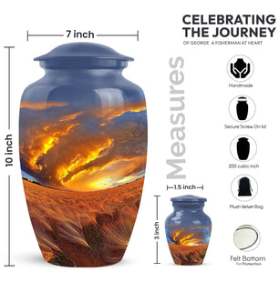 Serene Sky Cremation Urn for Human Ashes