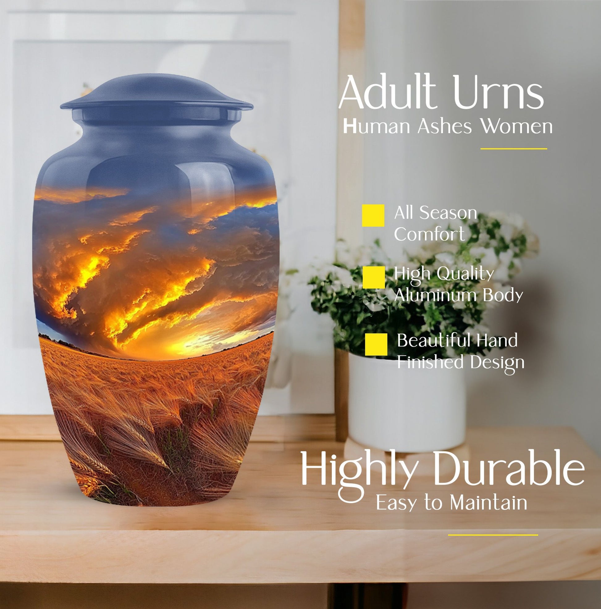 Serene Sky Cremation Urn for Human Ashes